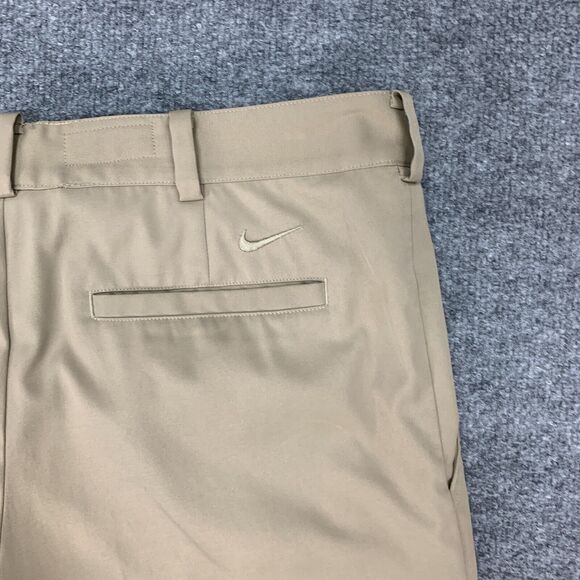 Nike Golf Shorts Mens 35 Tan Flat Front Tech Moisture Wick Performance Chino - Picture 7 of 13
